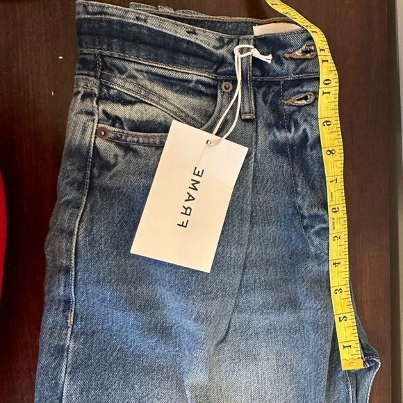 Women’s Frame mosaic high waist raw hem wide leg le palazzo jeans size 25, NWT - Picture 13 of 15